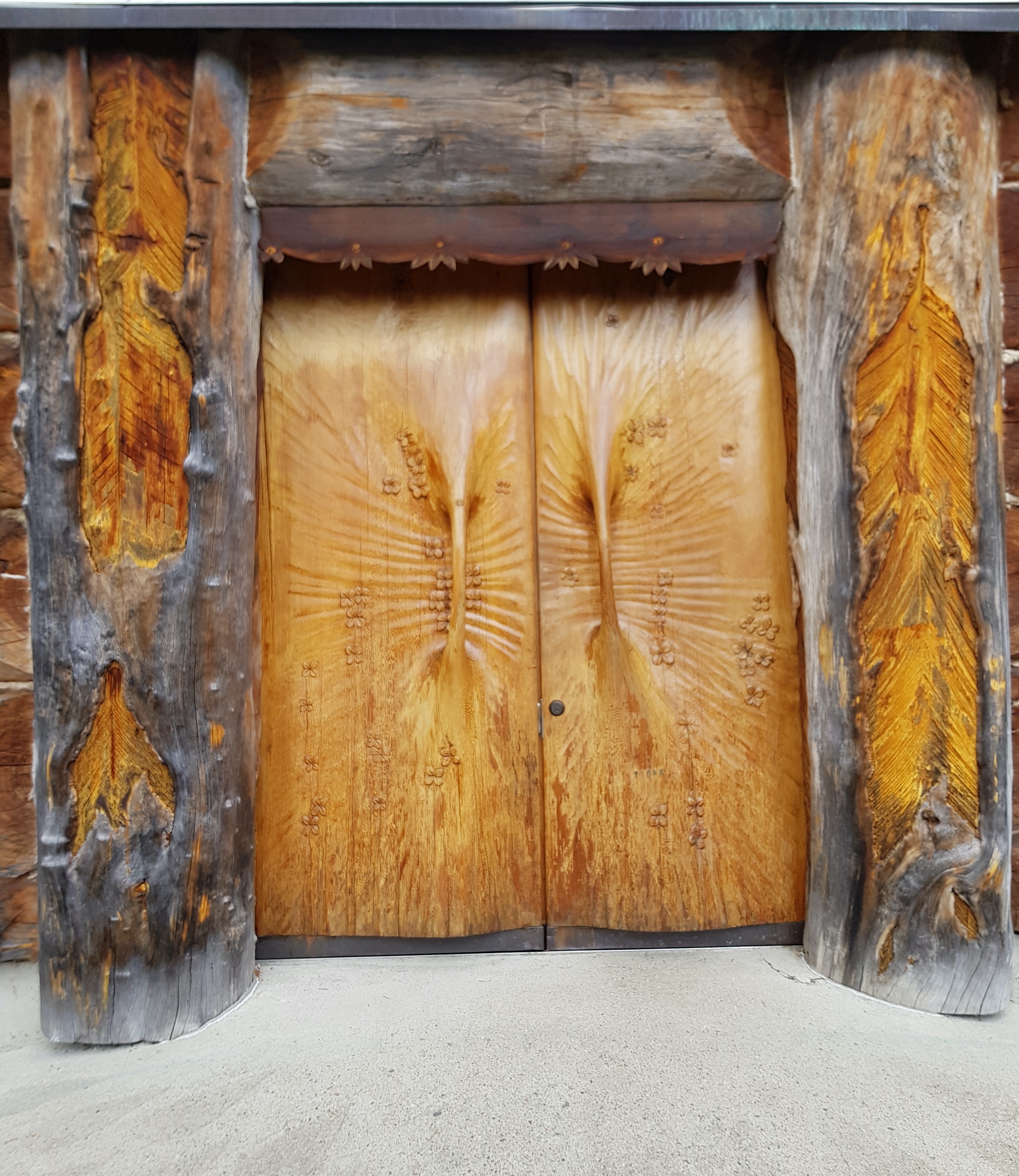 Door detail in church by artist Eva Ryynönen in a deep forest in Paateri, Lieksa, Finland/Source: Courtesy of Valma Harjutsalo
