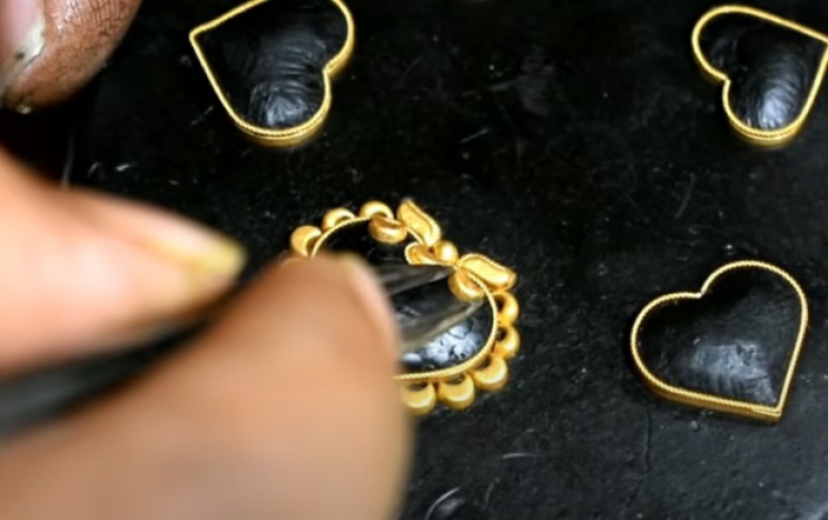 diy golden necklace center crescents