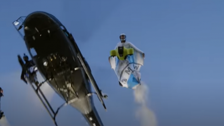 Watch BMWi's Electric Wingsuit Break the World Record at 186 MPH