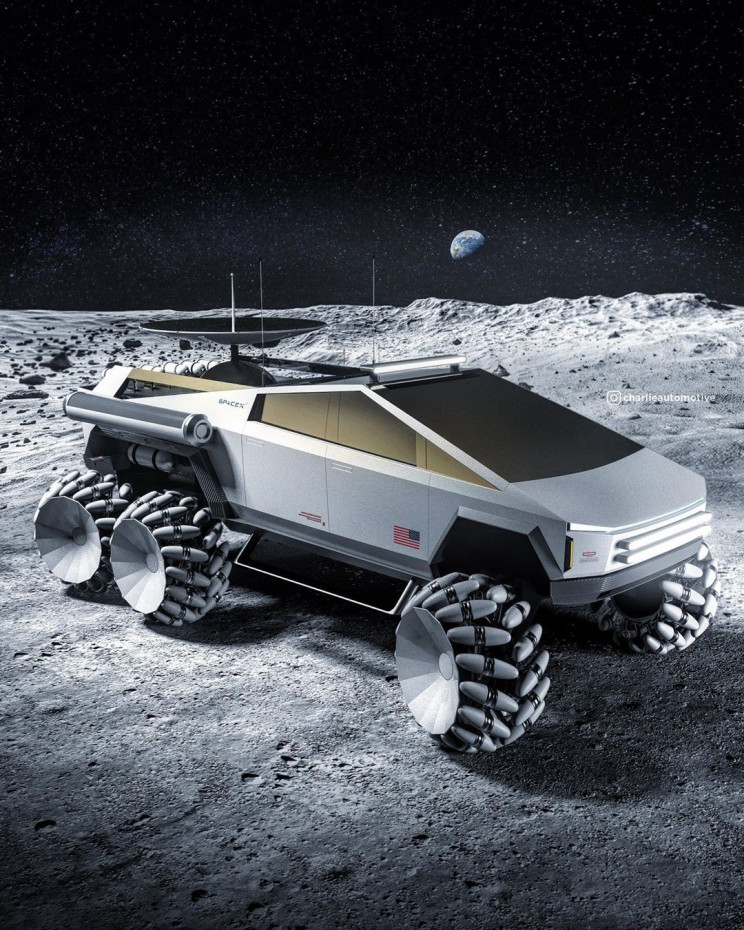Cybertruck Turned SpaceX-NASA Moonrover Looks Out of This World Cybertruck Turned SpaceX-NASA Moonrover Looks Out of This World