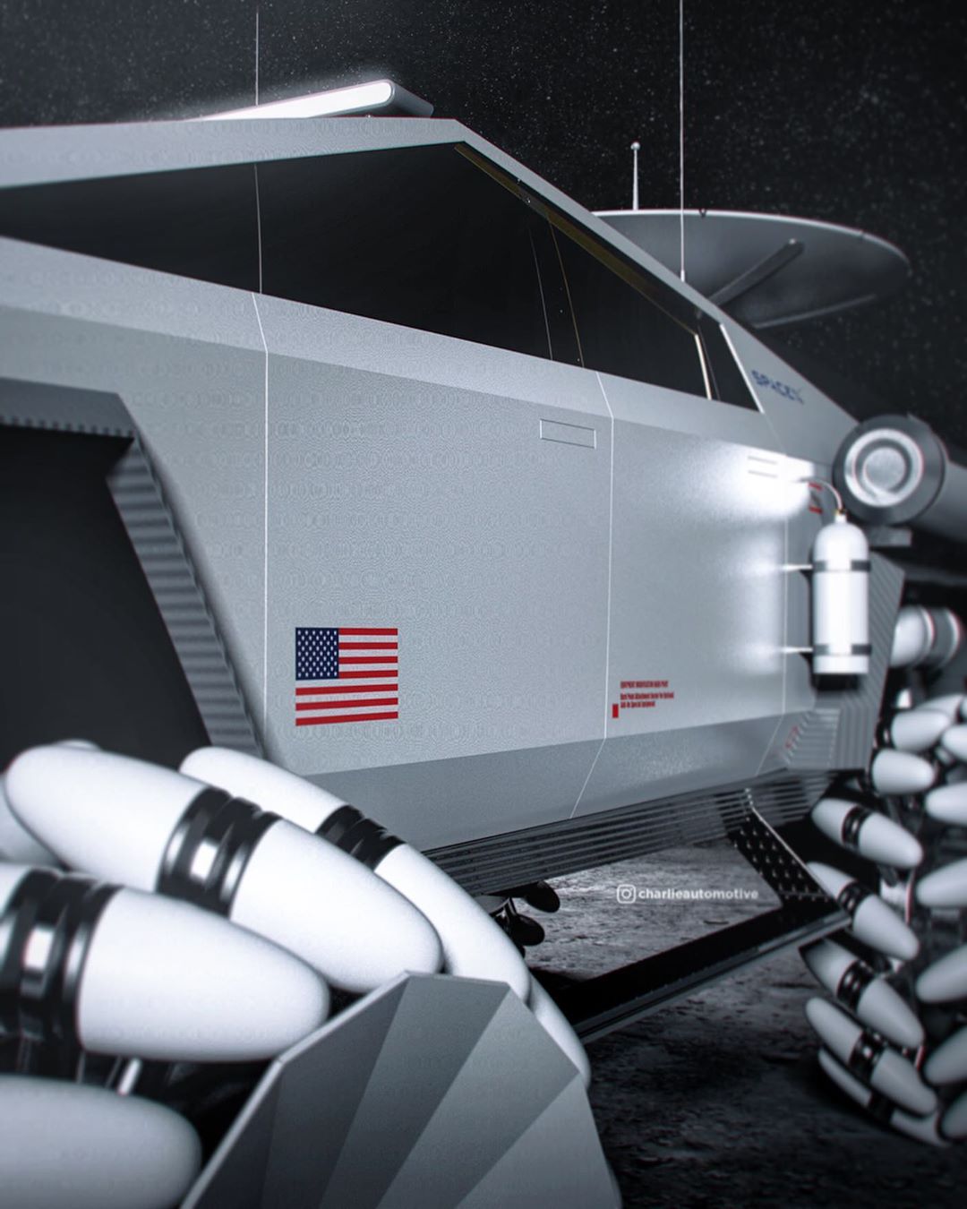Cybertruck Turned SpaceX-NASA Moonrover Looks Out of This World Cybertruck Turned SpaceX-NASA Moonrover Looks Out of This World