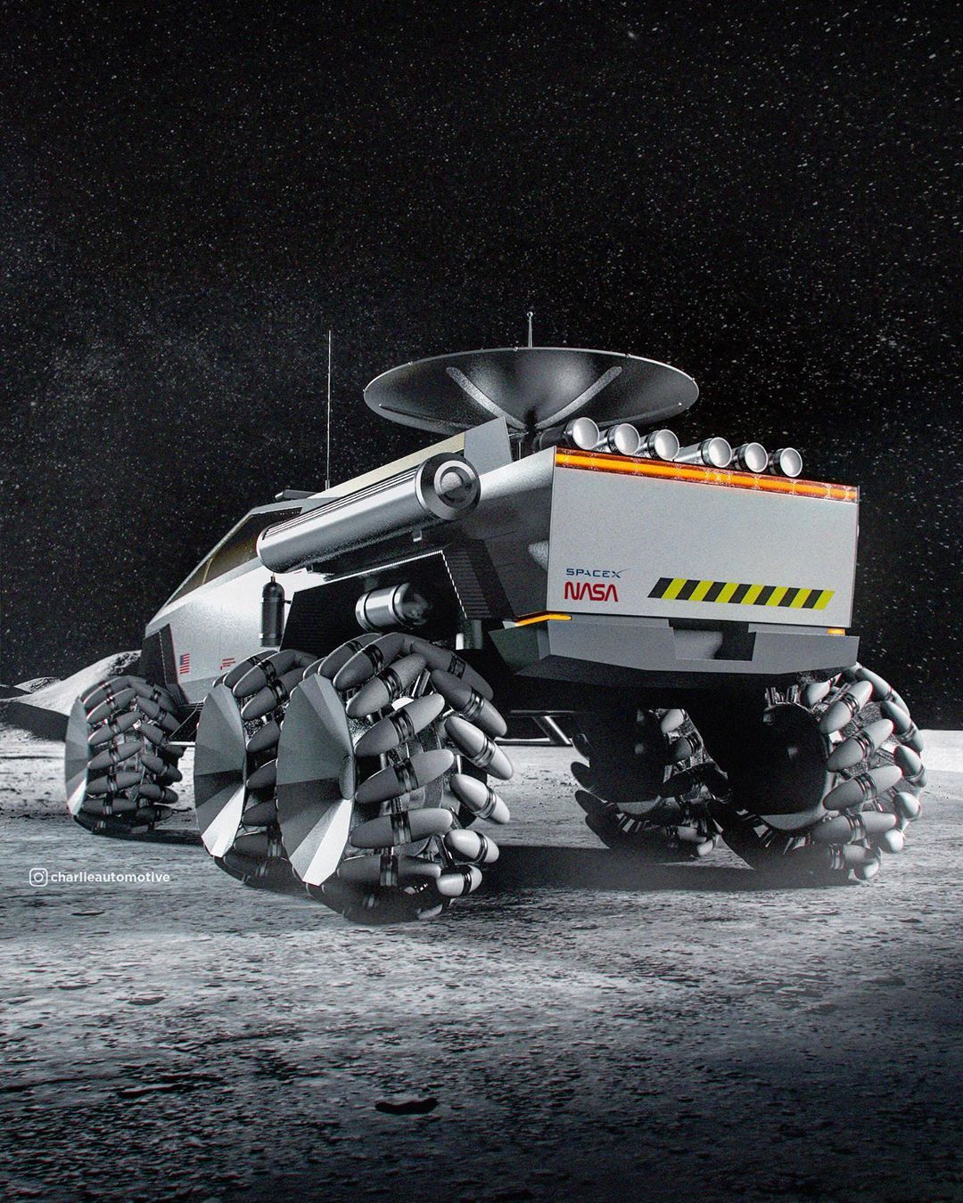 Cybertruck Turned SpaceX-NASA Moonrover Looks Out of This World Cybertruck Turned SpaceX-NASA Moonrover Looks Out of This World