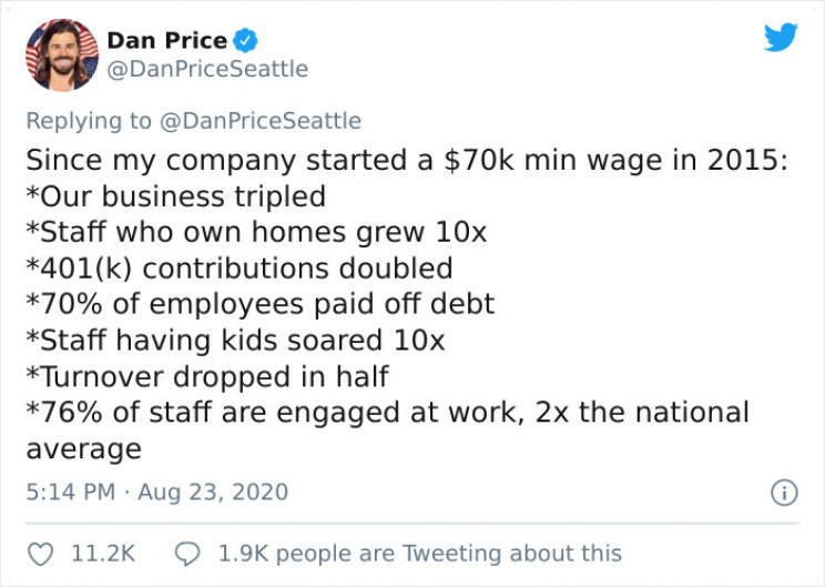CEO Who Put All Employees on $70k Minimum Salary Explains How It Went CEO Who Put All Employees on $70k Minimum Salary Explains How It Went