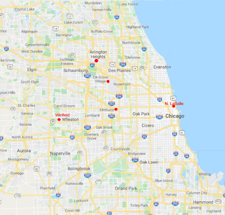 Map of Tylenol poisonings Map of Tylenol poisonings