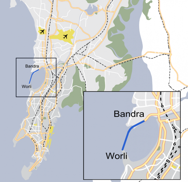 depiction of the Bandra-Worli Sea Link