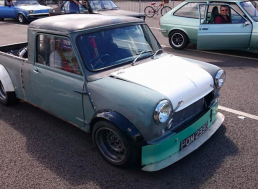 1969 Mini Pick Up Truck Kitted out with a Twin-Turbo Audi V-8 in Its Bed