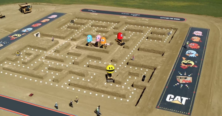 Watch Professional Drivers Play Pac-Man on Caterpillar Machinery Watch Professional Drivers Play Pac-Man on Caterpillar Machinery