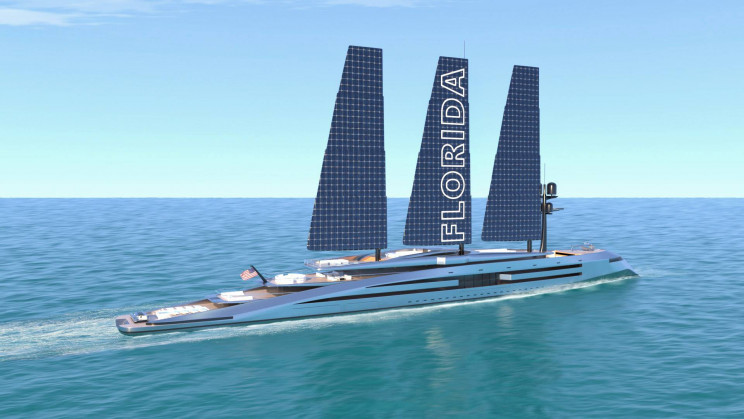 This 525-Foot Superyacht With Solar Sails Doesn't Require Any Wind