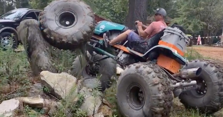 Off-Road Converted Lawn Mower Goes the Distance with 38-Inch Tires
