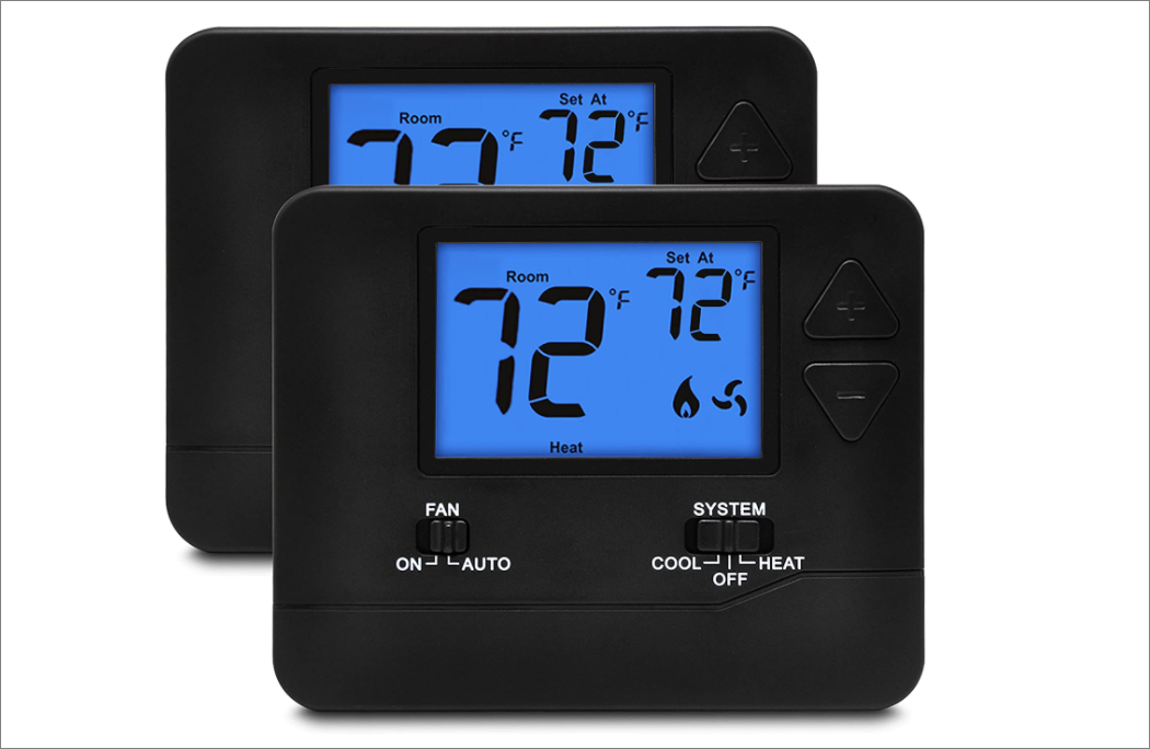 2 Pack ELECTECK Digital Thermostat Two black thermostats