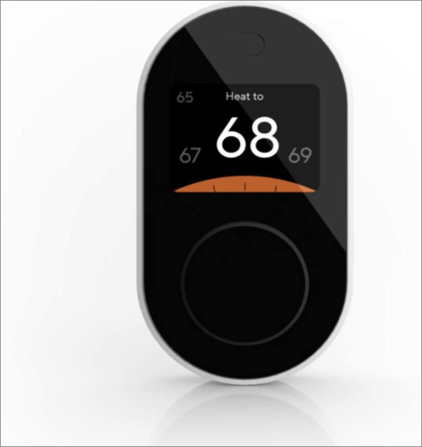 WYZE Smart WiFi Thermostat Black thermostat on a wall