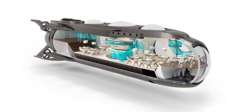 A new luxury battery-powered submarine enables you to party underwater A new luxury battery-powered submarine enables you to party underwater