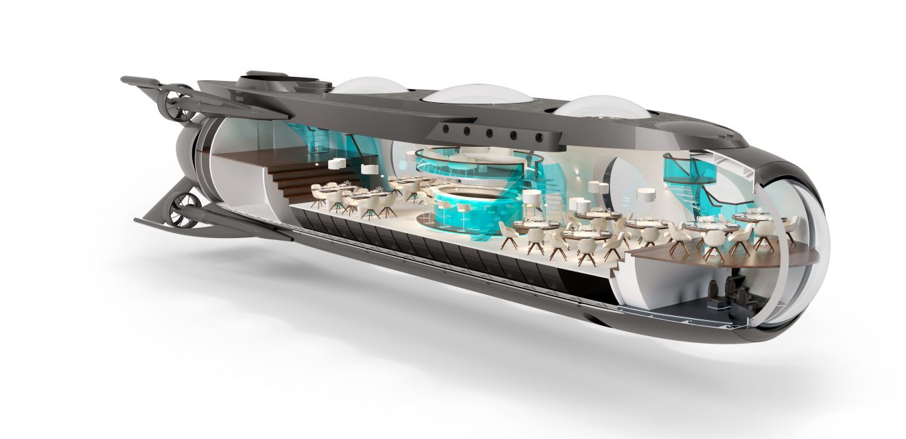 A new luxury battery-powered submarine enables you to party underwater A new luxury battery-powered submarine enables you to party underwater