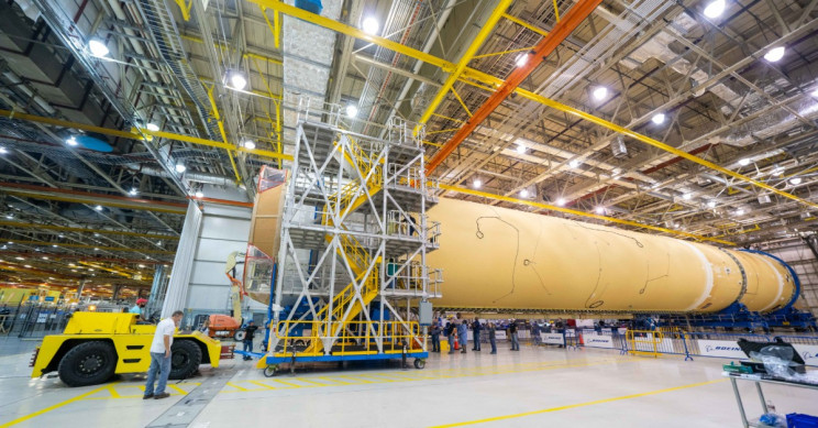 NASA Places Final Parts on Its Space Launch System Due to Send a Rocket to the Moon