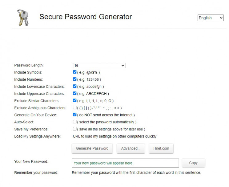 secure password generator online