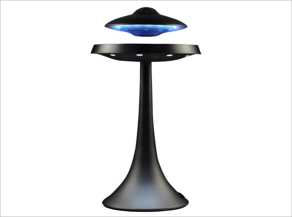 Levitating Floating Speaker A UFO levitating speaker that changes light while playing music