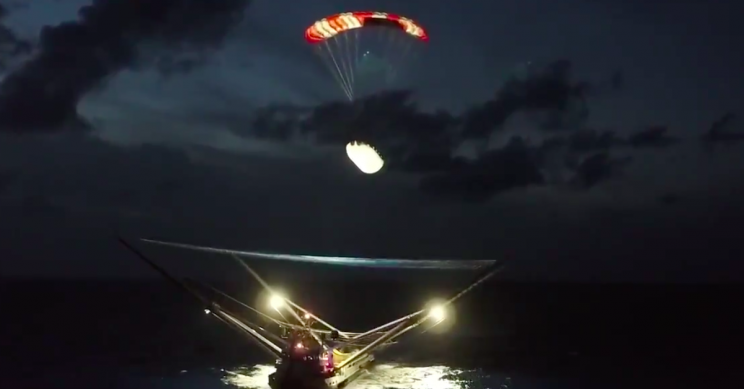 Watch SpaceX Catch Part of the Falcon 9 Rocket Falling from Space With a Droneship