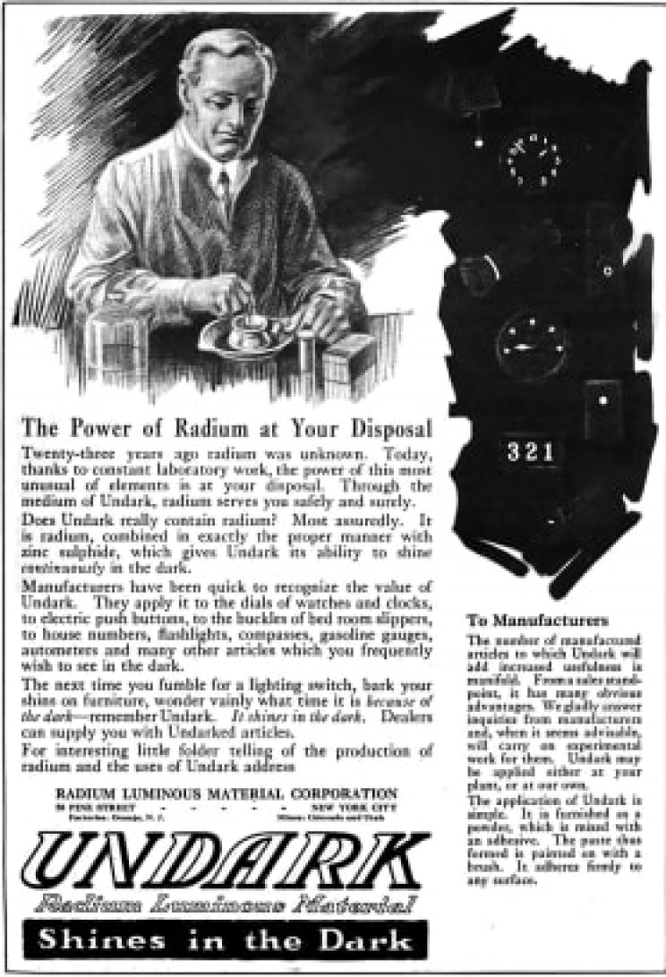 1921 Undark advertisement 1921 Undark advertisement