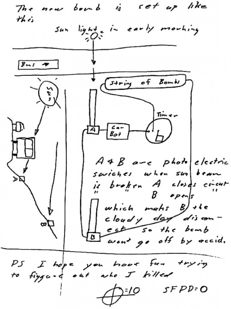 Zodiac's bomb schematic Zodiac's bomb schematic