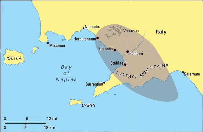 Map of the Bay of Naples Map of the Bay of Naples