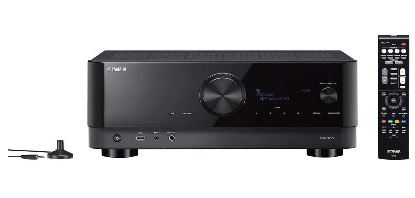 Yamaha TSR-700 Black AV receiver with remote