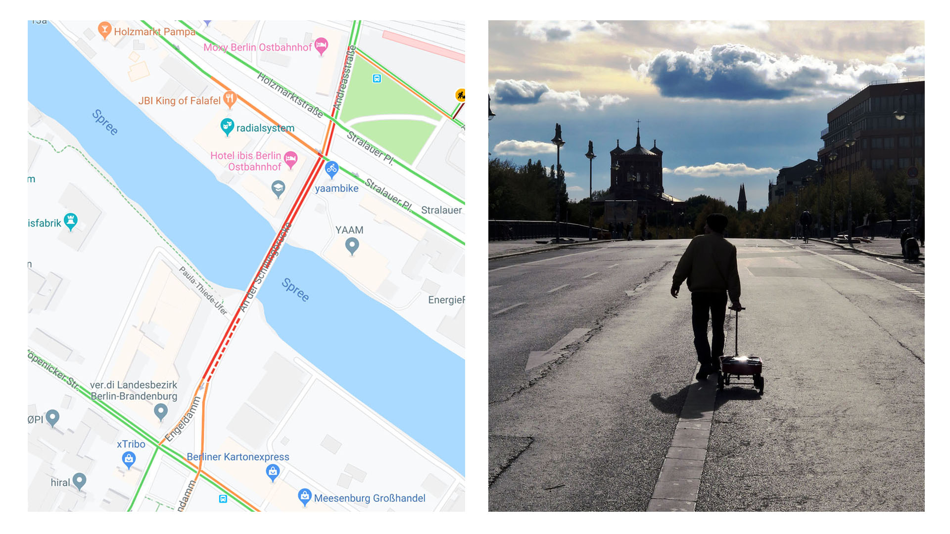 Man Uses 99 Phones and a Handcart to Create a "Virtual Traffic Jam" on Google Maps Man Uses 99 Phones and a Handcart to Create a "Virtual Traffic Jam" on Google Maps