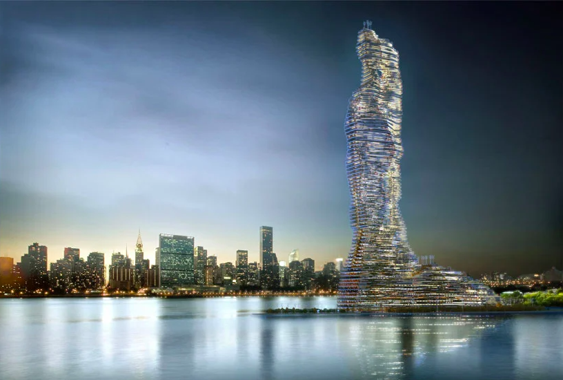 Architects Propose World’s Tallest Tower That 'Eats Carbon' in NYC Architects Propose World’s Tallest Tower That 'Eats Carbon' in NYC