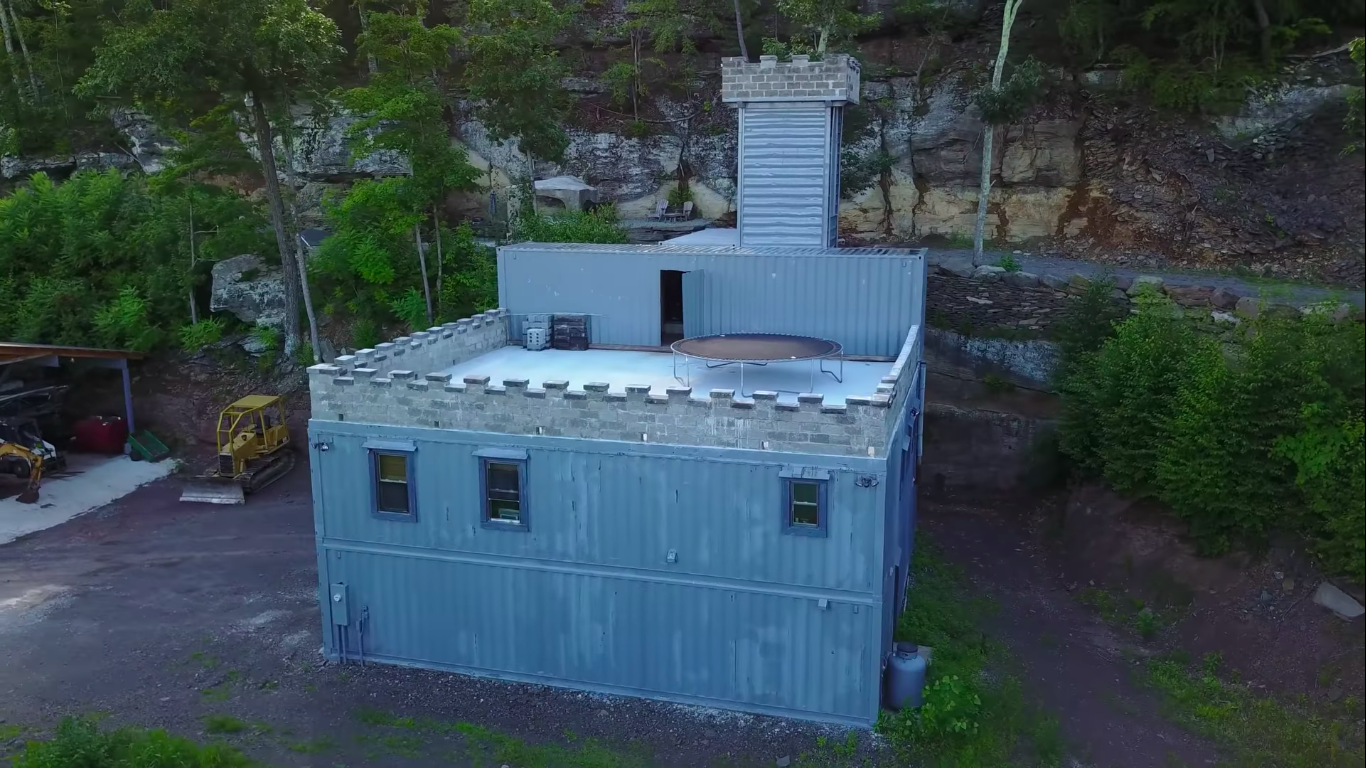 Guy Builds a Modern Castle out of Shipping Containers Guy Builds a Modern Castle out of Shipping Containers