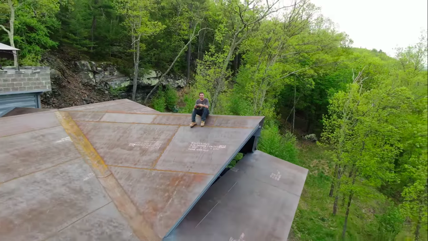 Guy Builds a Modern Castle out of Shipping Containers Guy Builds a Modern Castle out of Shipping Containers
