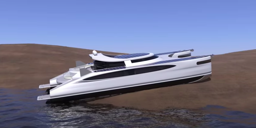 This Solar-Powered Catamaran Superyacht Concept is Amphibious This Solar-Powered Catamaran Superyacht Concept is Amphibious