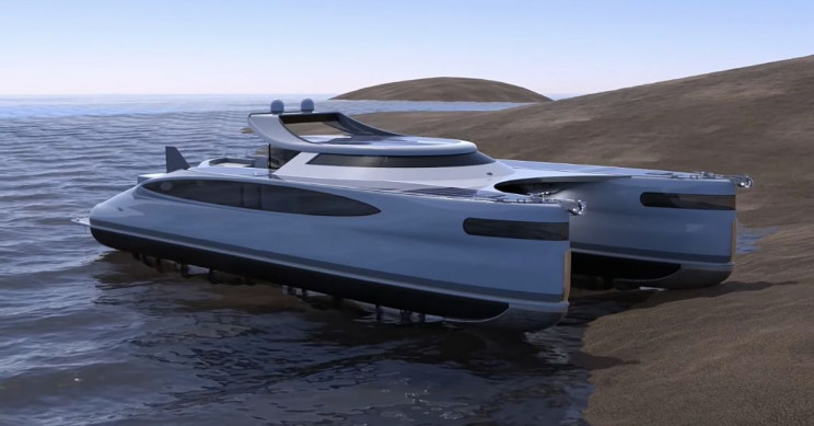 This Solar-Powered Catamaran Superyacht Concept is Amphibious