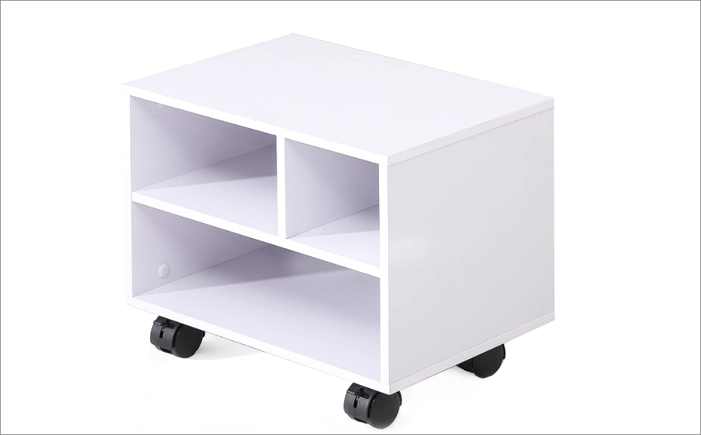 Fitueyes Printer Stand White under desk printer stand