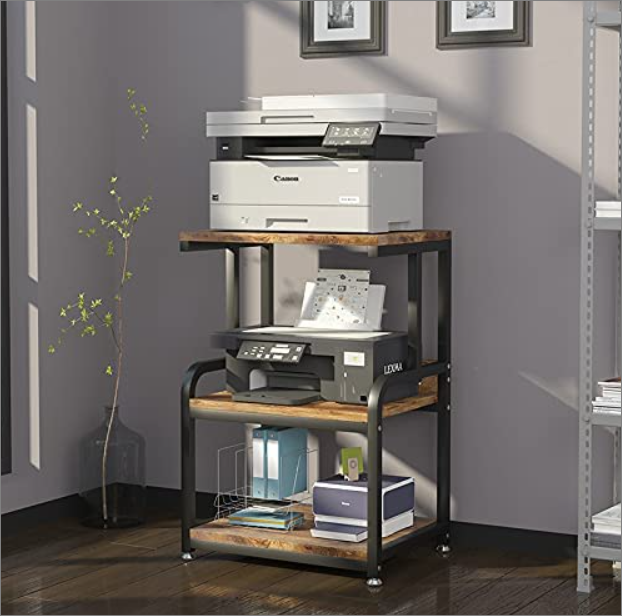 Houyisheyue Home Printer Stand Printer stand filled with various items