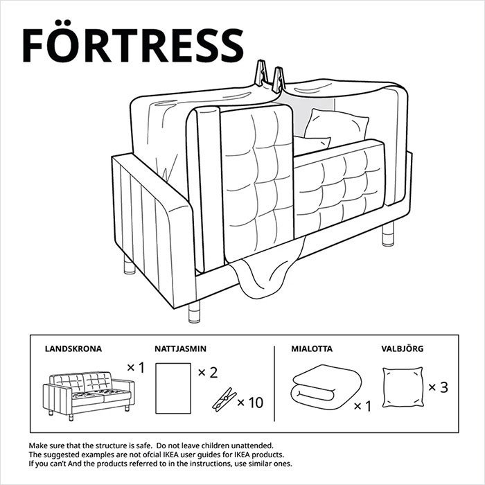 IKEA Shares Instructions on How to Build Furniture Forts Amid Quarantine IKEA Shares Instructions on How to Build Furniture Forts Amid Quarantine