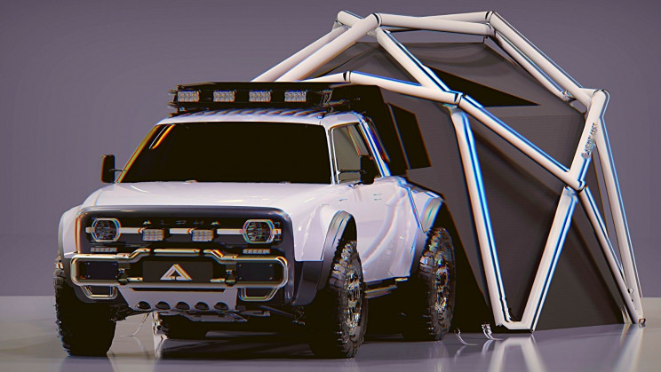 A New All-Electric Truck Comes With a Geodesic Tent