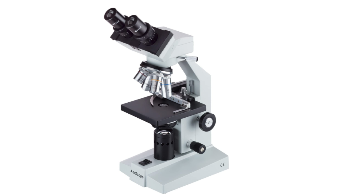 AmScope B100B Compound microscope with laptop