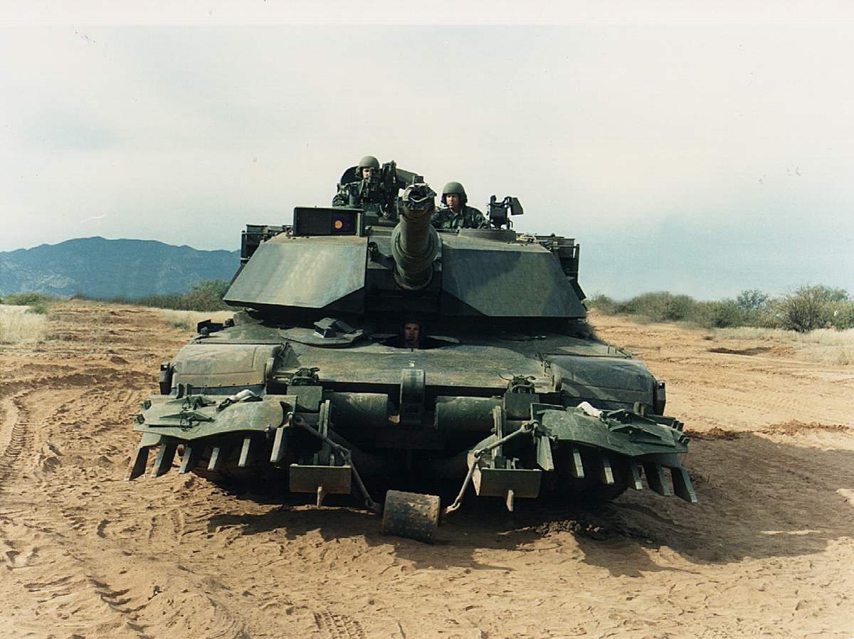 Mine Plow U.S. Army M1A1 Abrams tank with mine plow from 1995 or earlier