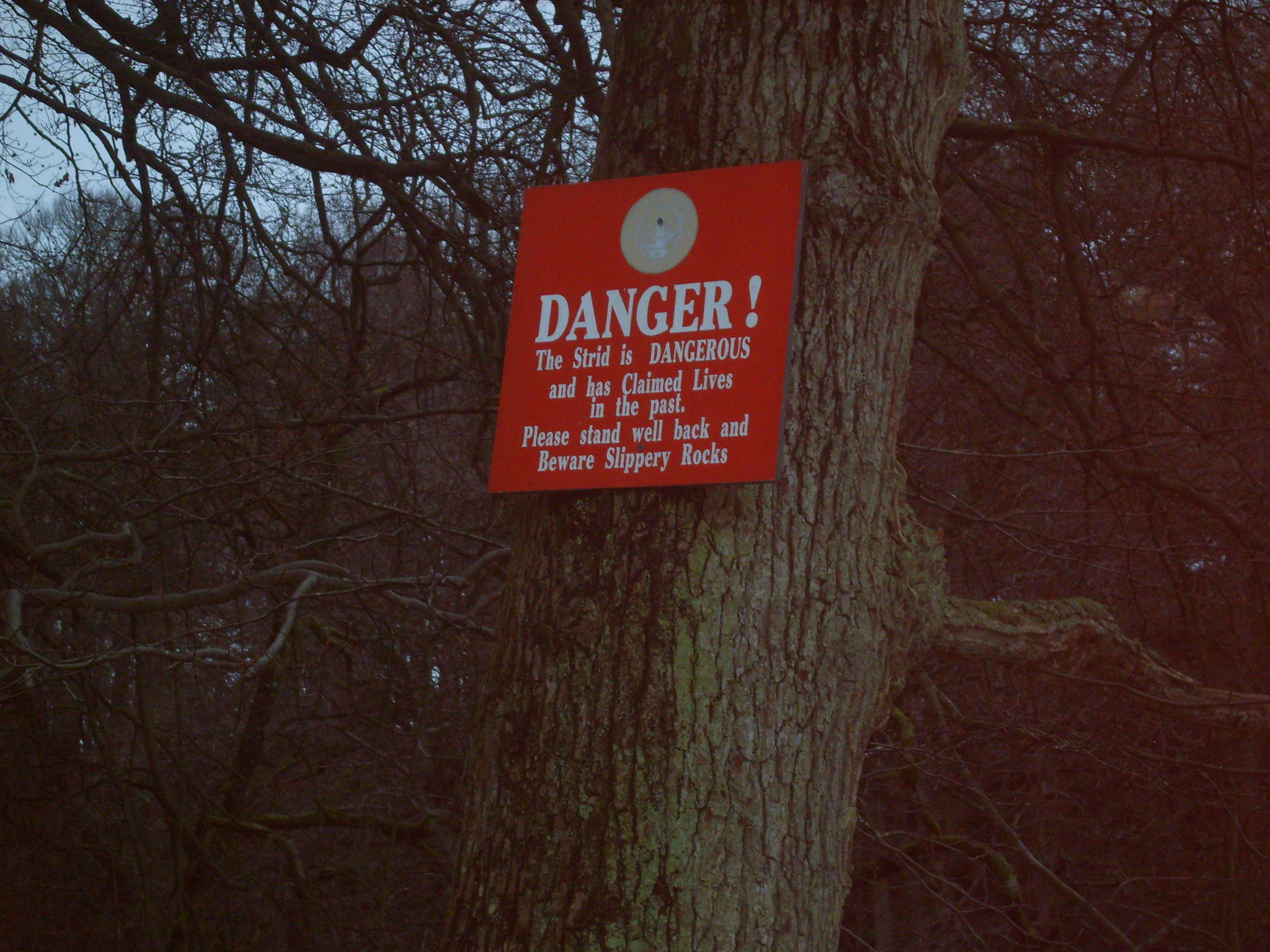 Warning Sign Bolton Strid Bolton Strid Sign