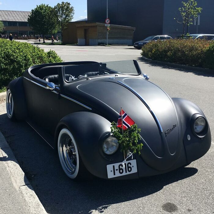 This 1961 VW Beetle Deluxe Was Converted Into a Matte Black Masterpiece This 1961 VW Beetle Deluxe Was Converted Into a Matte Black Masterpiece