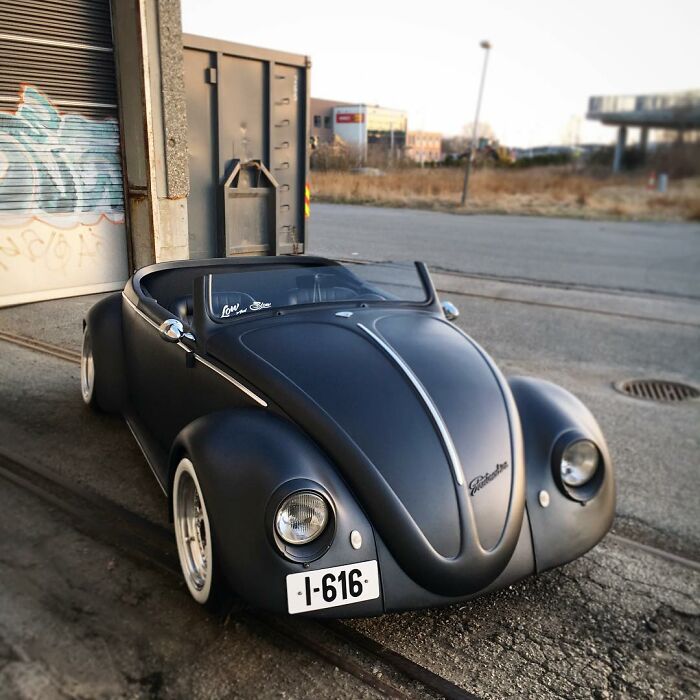 This 1961 VW Beetle Deluxe Was Converted Into a Matte Black Masterpiece This 1961 VW Beetle Deluxe Was Converted Into a Matte Black Masterpiece