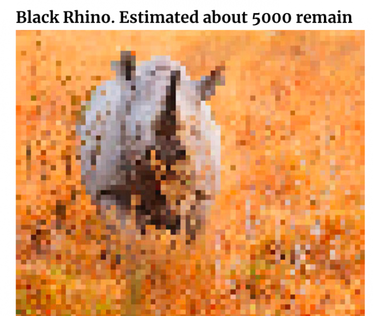 Incredible Images of Endangered Species in Pixels to Show How Many Are Left