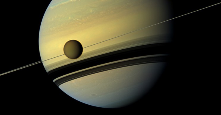 Titan-And-Saturn Titan and Saturn