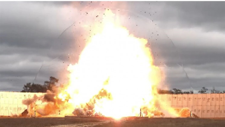 The GBU-72 ground test The arena test for the GBU-72