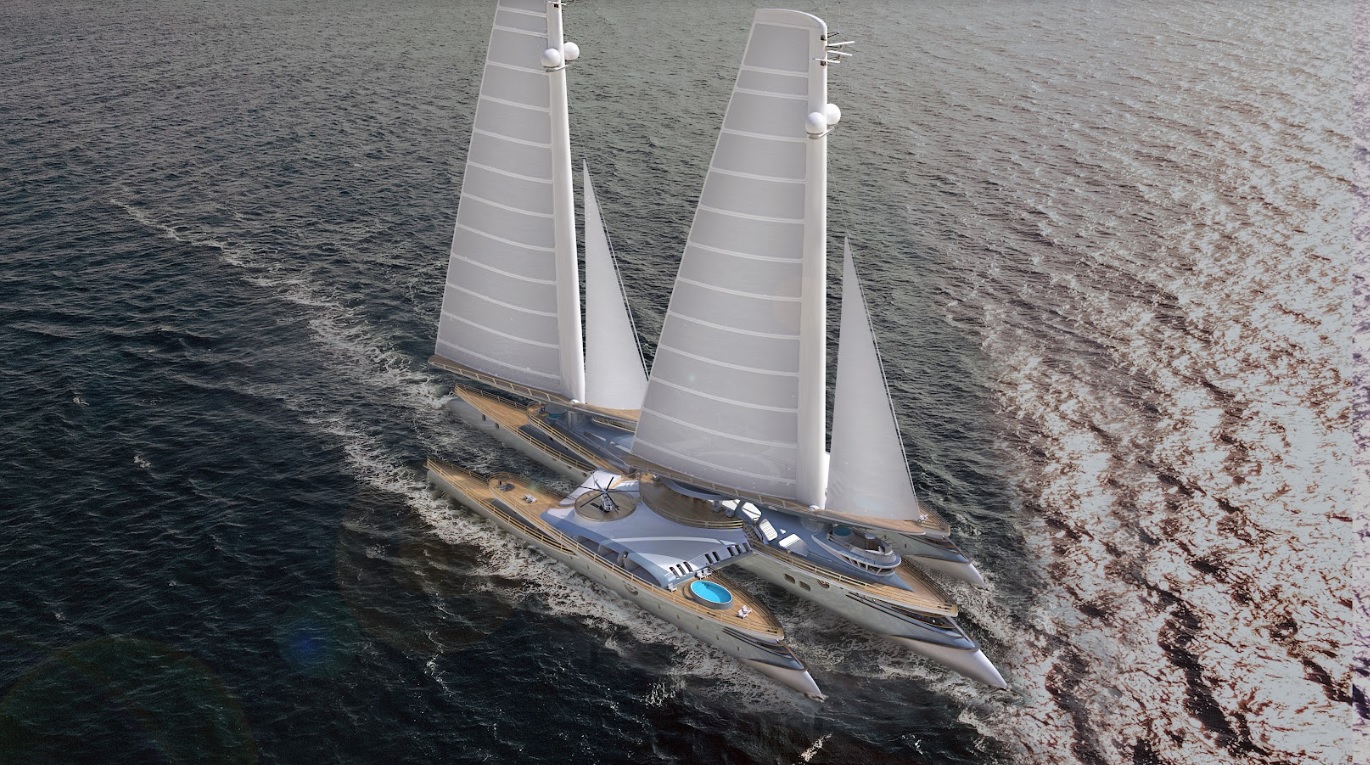 This mega-yacht has two dedicated helipads and a full beam beach club This mega-yacht has two dedicated helipads and a full beam beach club