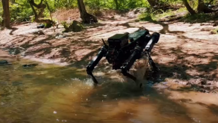 An advanced tail-kit can help robot dogs swim for the military