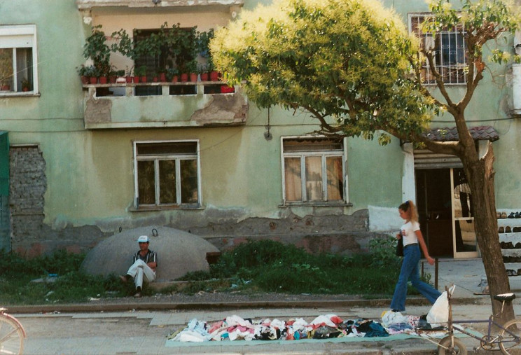 Albanian bunkers in city