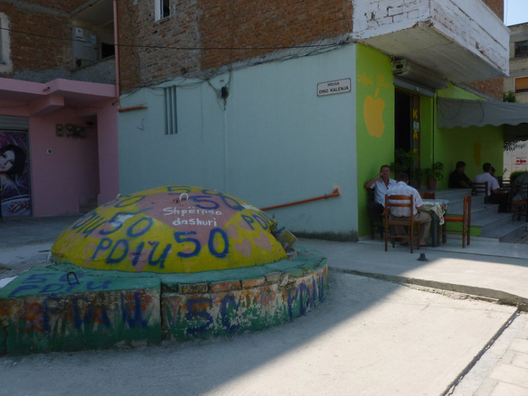 albanian bunkers painted