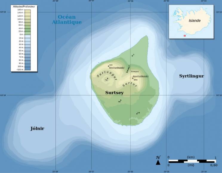 Map of Surtsey Map of Surtsey