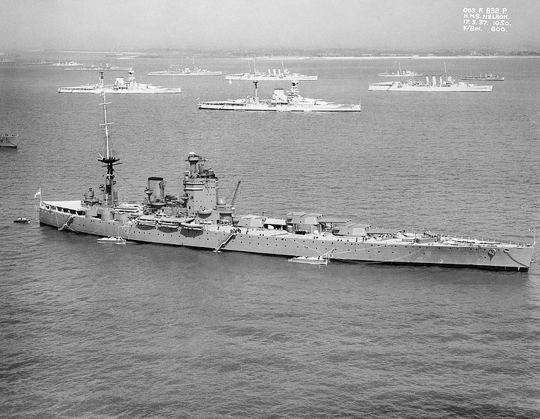 HMS Nelson on review