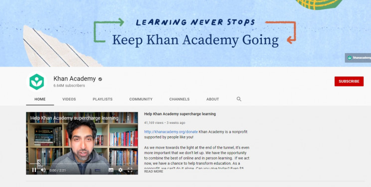 best youtube math channels khan academy